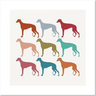 Greyhound Dogs in Rainbow Colors Posters and Art